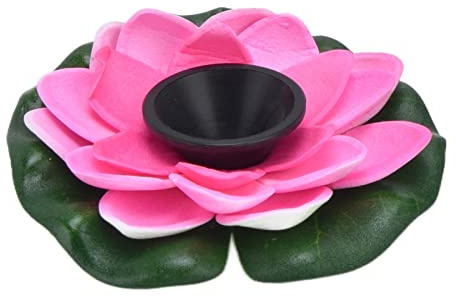 HERCHR Lotus Solarbetriebener Springbrunnen, 16 cm/6,3 Zoll Wasserpumpe, schwimmender Mini-Solarbetriebener Wasserbrunnen im Freien, künstliche Blume, stehend, für Vogelbäder, (Lotus 2)