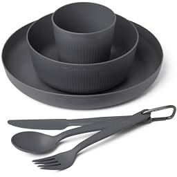 Camp Dinnerware Set w/Mesh Sack - [6 Piece]