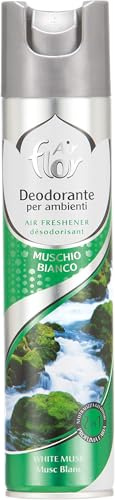 AIR FLOR | Deodorante per Ambienti, Profumo Muschio Bianco, 300 ml (Confezione da 5)