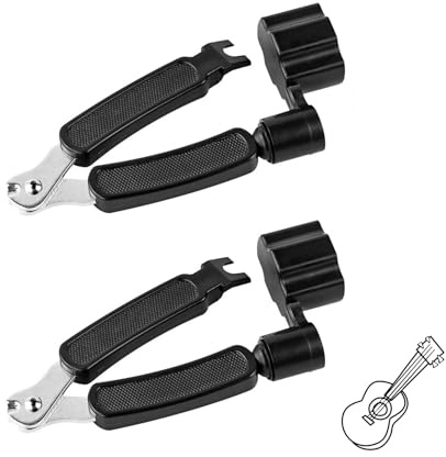 LIANRISES 2 Piezas Herramienta De Servicio Para Cuerdas, Enrollador Y Cortador De Cuerdas De Guitarra, Puente De Cuerda, Triple En Uno, Multifuncional, Para Guitarra Acústica Eléctrica, Ukulele