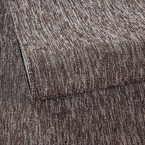 KADIMA DESIGN Wohnzimmerteppich Einfarbig Schlicht Pflegeleicht Elegant Waschbar Langlebig Strapazierfähig Rund Braun 160x160 cm Schlafzimmer Wohnzimmer Schadstoffgeprüft | AMMER