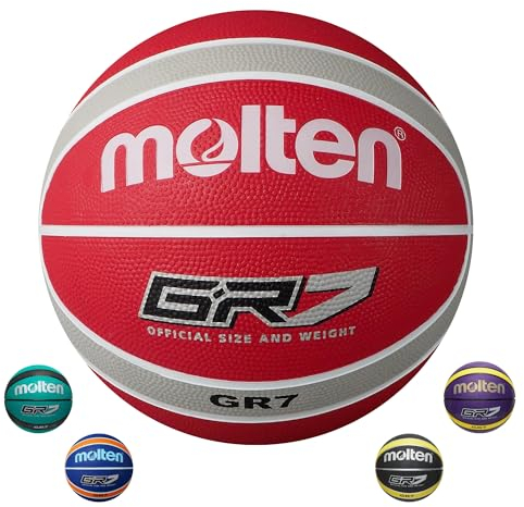 Molten Basketball, Größe 7, Rot / Weiß / silberfarben