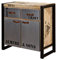 MASSIVMOEBEL24.DE | Factory massives Sideboard #131 - Natur, Bedruckt | aus Mango-Holz | 2 Schubladen - 2 Türen | 90x40x85cm | Kommode Tv-Sideboard Wohnzimmer-Schrank