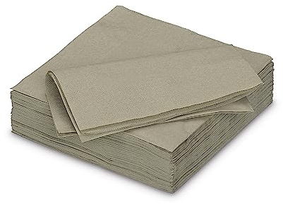 Servietten aus Papier 40x40cm 50 Stück - FARBAUSWAHL in 25x25/33x33/40x40cm - Einweg Tischservietten 2-lagig - Einfarbige Papierservietten für Hochzeit, Geburtstag und Alltag - Taupe
