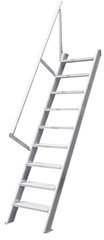 Treppe Hymer stationär ohne Podest 19 Stufen 1000 mm 60° Treppenneigung 60° serienmäßig mit einem Handlauf, links