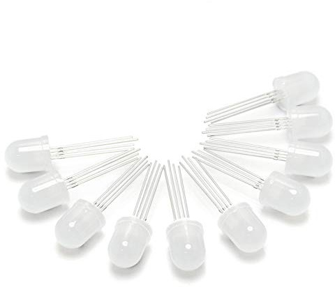 Gikfun Leds Diffused RGB Common Anode 4 Pins 10mm Super Bright Bulb Lamp for Arduino (Pack of 10pcs) EK1721