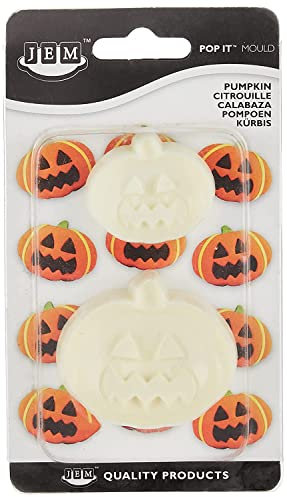 JEM 1102EP012 Molde Pop-it para Decoración de Fondant de Halloween-Calabaza, Crema, 6x2x5 cm