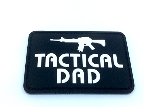 Tactical Dad Schwarz Morale Patch PVC Airsoft Paintball Klett Emblem Abzeichen