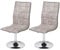 Mendler 2er-Set Esszimmerstuhl HWC-C41, Stuhl Küchenstuhl, höhenverstellbar drehbar, Stoff/Textil MVG - Vintage kieselgrau