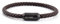 Akitsune Silva Lederarmband Magnetischen Verschluss | 5mm | Armschmuck Damen Herren Edelstahl Schlichtes Armband - Schwarz - Braun 17,5cm