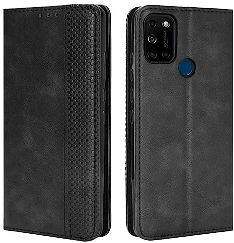 HualuBro Etui Coque pour Wiko View 5 Case, Coque Wiko View 5 Plus, Etui Housse en Cuir de Protection Portefeuille Magnétique Antichoc Flip Cover Case pour Wiko View5 Plus Coque (Noir)