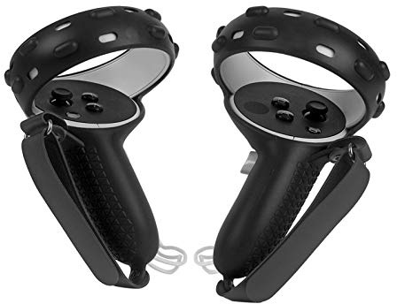 SHEAWA Verstellbare Griffabdeckung Controller Schutzhülle mit Handschlaufe für Oculus Quest 2 VR Griffzubehör (schwarz)