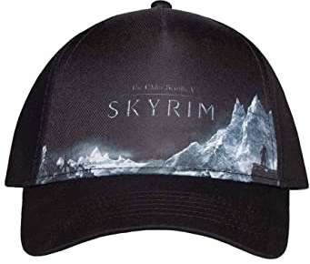 Skyrim Baseball Cap Elder Scrolls print Nue offiziell Schwarz Snapback One Size