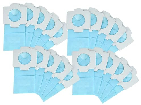 vhbw 20x Staubbeutel kompatibel mit Makita BCL180ZW, BCL180, CL060, BCL180Z, CD100DZX, BCL182 Staubsauger - 12,5cm x 0,7cm Hellblau