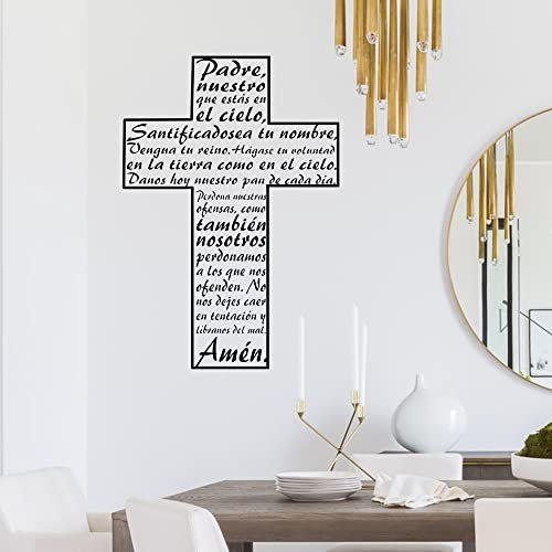 Adesivo Da Parete Con Croce Cristiana Con Parole Di Preghiera Pre-Pasto