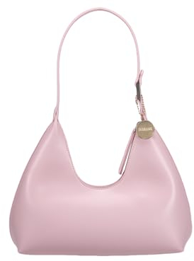 JOLLQUE Umhängetasche für Frauen, kleine Leder Handtasche Geldbörse, einzigartige trendy Reißverschluss Hobo Tasche(Rosa)