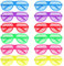 BOZILY Partybrillen 6er Set Neon Farbe Shutter Shades Brille Party Brille Mode Shutter Shades Brille Gläser Sonnenbrille 80er Jahre Party Schlitz Sonnenbrille für Geburtstagsparty, Fasching, Karneval