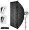NEEWER 24x35 Schnelle entfaltbare Softbox mit rechteckigem Streifen und Bowens Halterung mit Diffusoren/Wabengitter/Tasche kompatibel mit Godox Aputure 120d Videoleuchten Q4 Studioblitzgeräten NS16S
