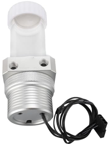 18W 12V CPU Water Cooling Pump PC Reservoir Set, 1100L/H 5m Pump Reservoir Combo with 30 Mesh Filter, G 1/4 Thread Port, PC CPU Water Cooling System Heat Exchanger Tool (Silver)