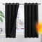 PONY DANCE 100% Blackout Curtains with Liner - Double-Layer Thermal Insulated 52x54 Inch Bedroom Curtains, Energy Saving & Noise Reducing, Black Eyelet Window Drapes (Set of 2 Panels)