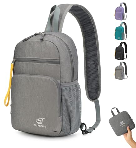 SKYSPER One Strap Backpack Sling Crossbody Bag - Lightweight Chest Shoulder Cross Body Bag Travel Hiking Casual Daypack for Women Men