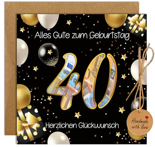Geburtstagskarte 40 Geldgeschenke Geburtstag, Karte 40 Geburtstag Mann Frau, Lustige Geschenke zum 40 Geburtstag Männer Frauen für Party Jubiläum