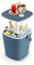 COSTWAY 3-in-1 Cool Box Portatile 15L con Piano Rialzabile 34 x 35 x 37-58 cm, Secchiello Ghiaccio con Apribottiglie e Pinza per Alimenti, Tavolino Portaghiaccio, per Piscina e Spiaggia (Blu)