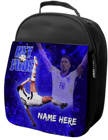 KRAFTYGIFTS Personalised Bellingham Lunch Bag England Football Legend Boys School Nursery Insulated Lunchie Box Lunchbox Snackbox NL81