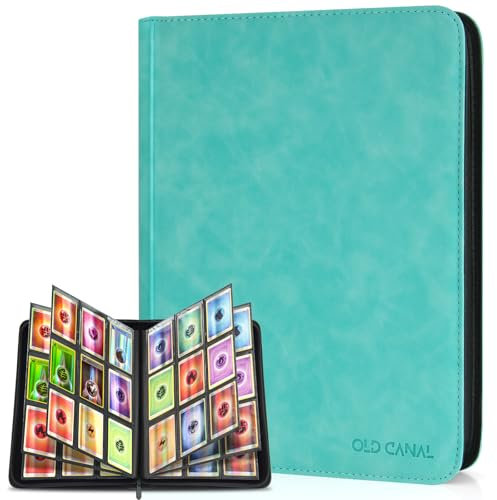 Old Canal Raccoglitore Cartes, Album Carte da 9 Tasche, Contiene Fino 540 Cartes, Binder Carte di Alta Qualità, Album Porta Cartes per MTG, TCG, Compatible con Varie Carte da Collezione (Blu Tiffany)