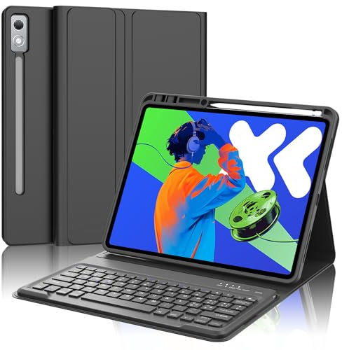 FOGARI Custodia con Tastiera per Lenovo idea Tab Pro 12.7, Italiana Layout Tastiera Bluetooth Magnetica e 360° Custodia protettiva dal design sottile, Compatibile con Lenovo Tab P12 12.7 2025, Nero