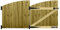 Premier Garden Supplies Made to Measure Feather Edge Semi-Braced Arch Top Driveway Gates for Measurements Height <3ft (90cm) x Width: <6ft (183cm) +450mm Hinge Ring Latch Kit