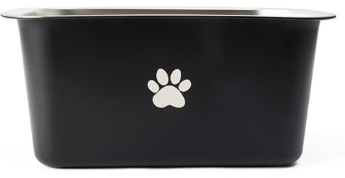 Podinor 1.2 Gallons 20 Cup Non Slip Stainless Steel Large Dog Water Bowls, Outdoor Metal Dog Bowls for Extra Large Big Giant Huge Dogs, Black