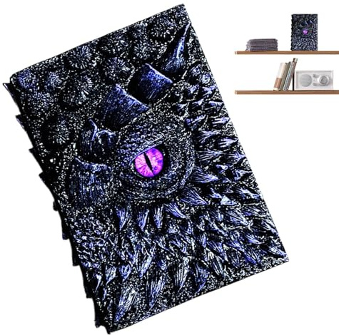 Dragon Eye Journal – Geprägtes dekoratives Notizbuch, Dragon Eye Embossed Journal | Geprägtes Schreibtagebuch für Drachenliebhaber, Hardcover-Reisenotizblock, dekorative Ornamente