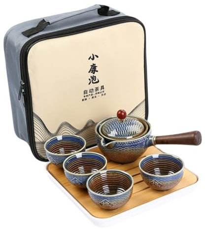CRAFTHROU 1 Juego De Juego De Té De Viaje Tetera De Cerámica Kit De Taza De Té Tetera Giratoria Kit De Taza De Té Taza De Té Portátil Tetera De Cerámica para El Hogar Kit De