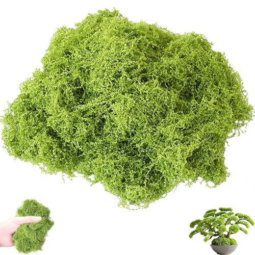 130g Fake Moss, Artificial Moss, Moss Balls, Faux Moss Artificial Plants Outdoor Dried Moss for Plant Pots Green Moss, for Arts and Crafts, Christmas and Easter Decorations, Landscaping, Floristry