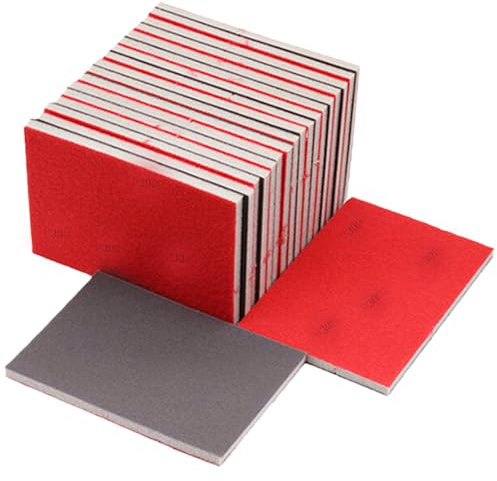 20 Pièces éponges De Ponçage Carrosserie, Grains 180-3000, Blocs D'éponges De Ponçage, Ponceuse à Main pour Poncer La Peinture sur Bois, La Rouille Métallique, Les Murs, Le Plastique