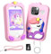 Tosaju Enfants Jouet de Téléphone Mobile avec Double Caméra d'enfants 2,8 Pouces écran Tactile Apprentissage Téléphone Apprentissage Jouet avec 32 Go Carte SD Garçon Fille âge 3 4 5 6 7 8 Cadea