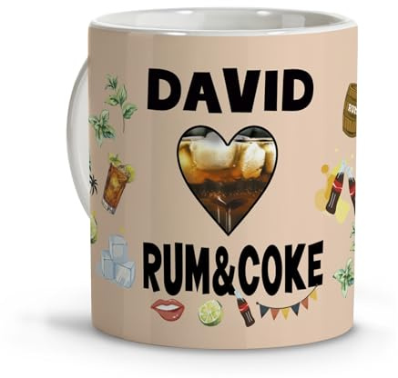 Personalised Mug with Name - Gifts for Men - Original Coffee Mugs - Original Gifts for Women - Gift Ideas Friend Birthday - Mugs with Funny Phrases - Drinks - Personalised Rum Glass
