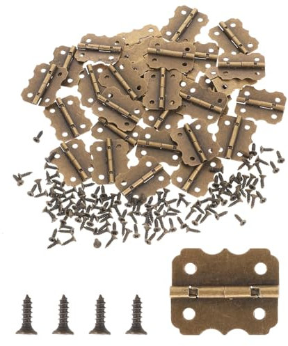 30 Stück Scharniere Mini Antik 25mm × 20mm Retro Design Scharnierband Kleine Klappscharniere Metall Scharnier Metall Klavierband Scharnieren Klein mit 120 Schrauben für Holzbox Schmuckbox Cabinet