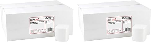 Semy Top Einzelblatt - Toilettenpapier, 9000 Blatt, 2 lagig hochweiß/Zellstoff 10 x 22 cm, 2er Pack (1 x 1 Stück)