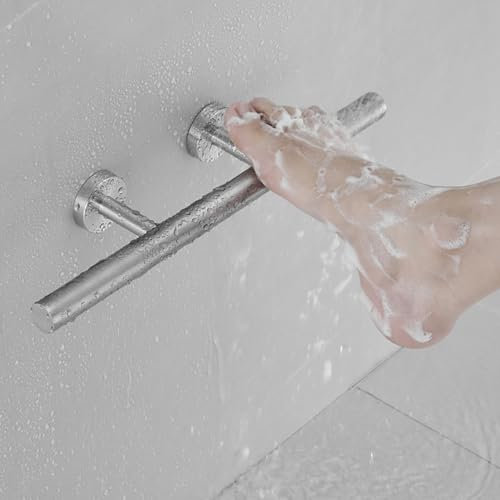 Melairy Poggiapiedi Doccia Antiscivolo in Acciaio Inox 304, Multifunzionale, Sicuro, Comodo, Facile da Installare