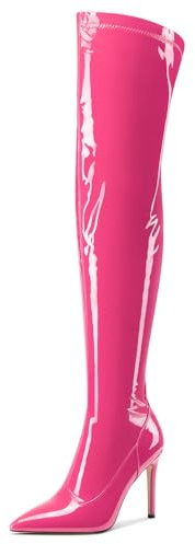 Castamere Donna Spillo Alto High Tacco Heel a Punta Sopra il Ginocchio Stivali Cerniera Feste Sexy Stivali 10 CM Heels