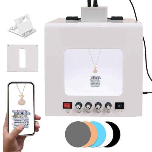 Tragbarer Fotostudio-Leuchtkasten, dimmbare Softbox für Schmuckfotografie, 360° elektrisch drehbar, geeignet für kleine Gegenstände, professionelle Fotografie und Video(30CM)