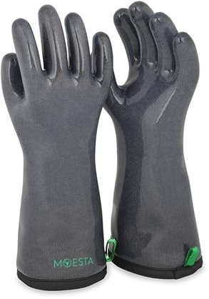MOESTA-BBQ 20164 HeatPro Hitzehandschuhe, aus Silikon, XL 10 TM Edition | Ofen-Grillhandschuh, 350 °C hitzebeständig, waschbar, waschmaschinenfest und BPA- und latexfrei, Grillhandschuhe