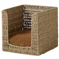 VERTBAUDET Panier Cube pour Chat en Corde De Papier Tissu Beige TU
