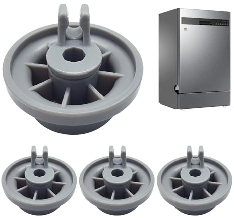 Lot de 4 roulettes de rechange pour panier de lave-vaisselle | Kit de réparation universel pour lave-vaisselle - Pièces faciles à installer pour lave-vaisselle à domicile