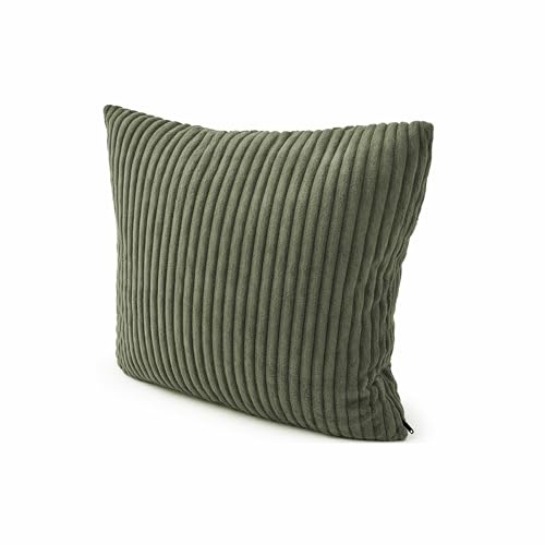 POKAR Dekokissen 40x40 cm für Palettenmöbel | Cordstoff Zierkissen mit abnehmbarem Bezug | Palettenauflage für Palettensofa und Gartenlounge | Öko-Tex Zertifiziert | Made in EU | Khaki
