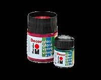 Marabu - Decorglas – Peinture vitrail à base d'eau – Pot en verre 15 ml – Noir