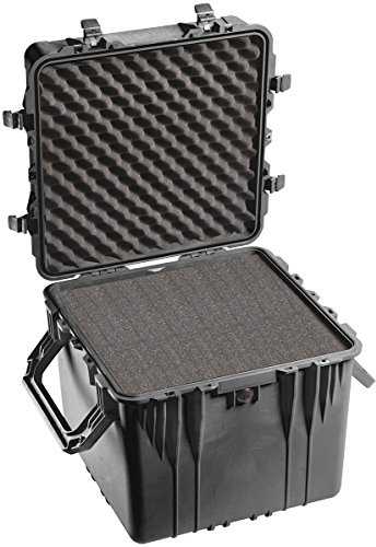 PELI 0350 Tiefer Outdoor Peli Schutzkoffer für Drohnen, IP67 Wasserdicht, 131L Volumen, Mit Schaumstoffeinlage (Anpassbar), Schwarz