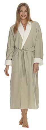 Boca Damen-Bademantel aus Mikrofaser, luxuriöser Hotel-Bademantel, lange Spa-Bademäntel für Damen, großzügige Größen, Salbei, XX-Large